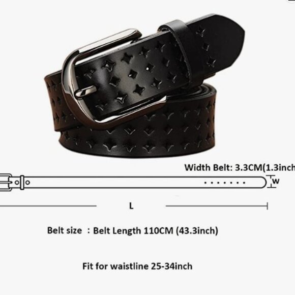 New Real Thick Cut Leather Womens Adjustable Sizeable Western Style Belts - Picture 6 of 8